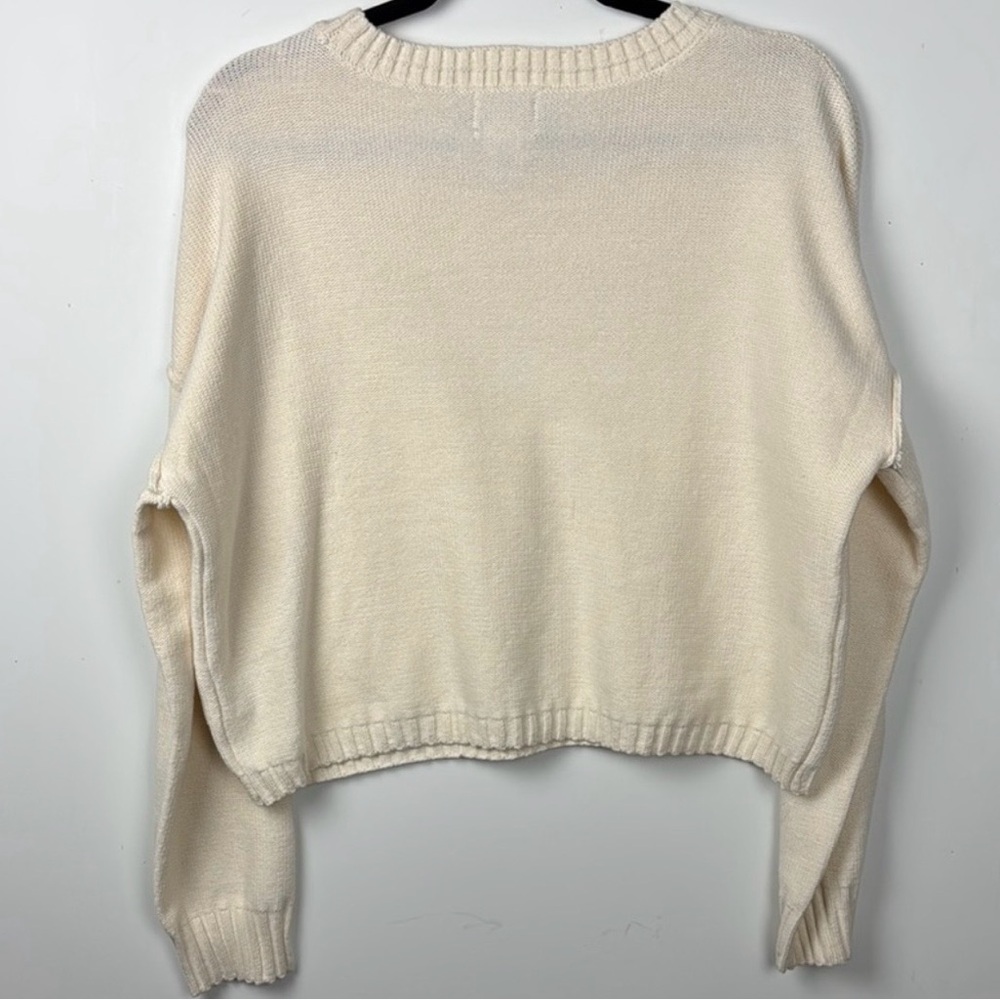 Lobster Sweater Pullover Cream Summer Coastal Maine/Northeast Hamptons Beach SM - Picture 5 of 6